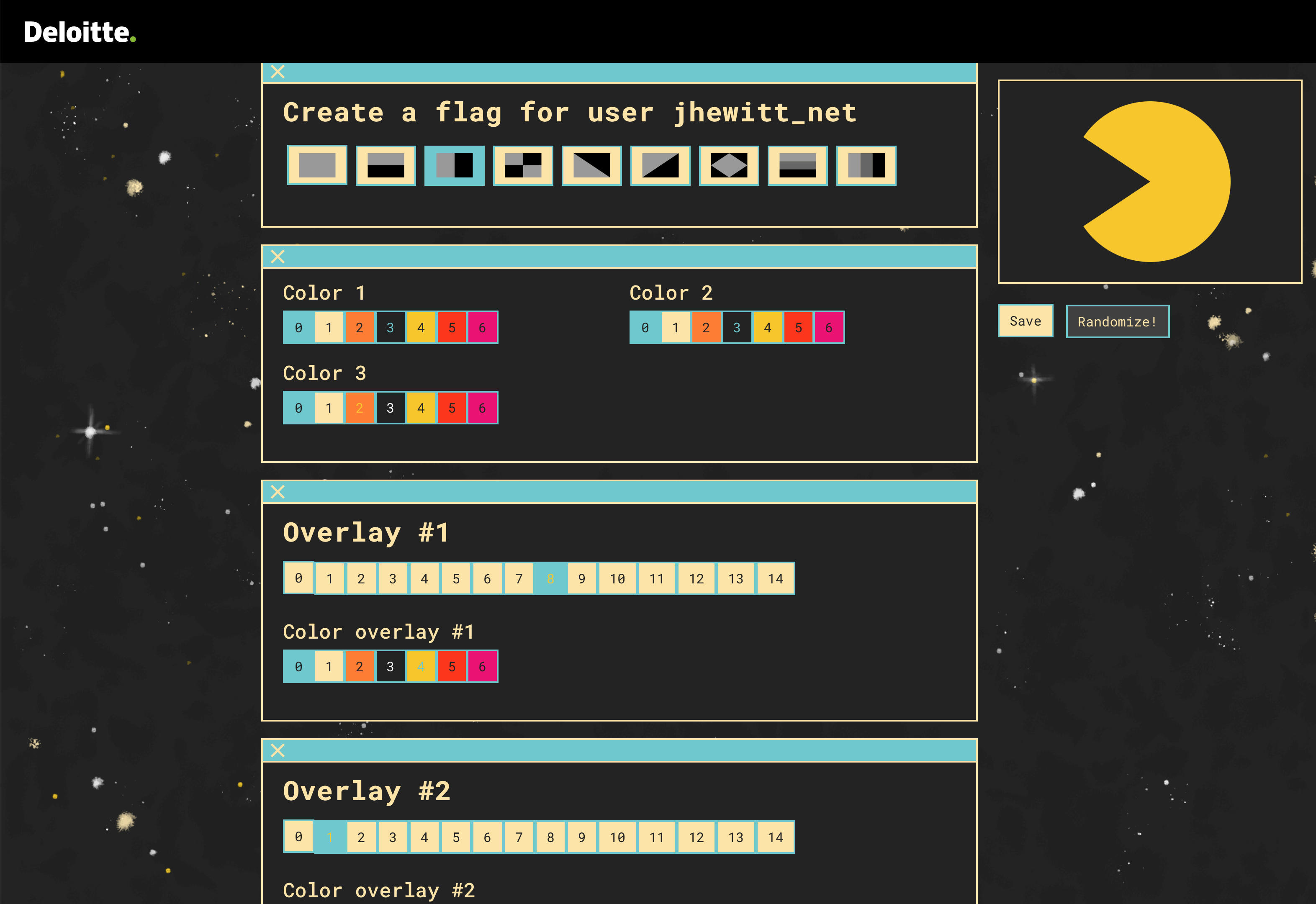 The flag designer page