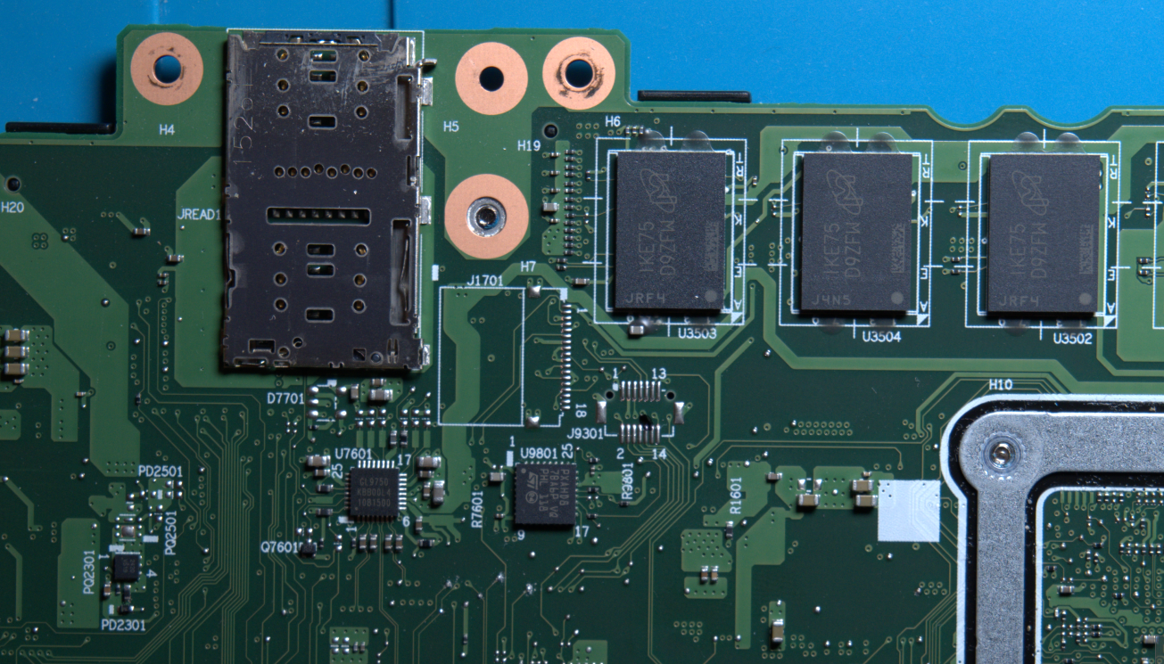ThinkPad X13 unpopulated PCB pads at J9301
